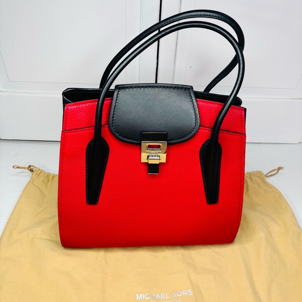 MICHAEL KORS COLLECTION Bancroft Medium Pebbled Calf Leather Satchel - Picture 2 of 11